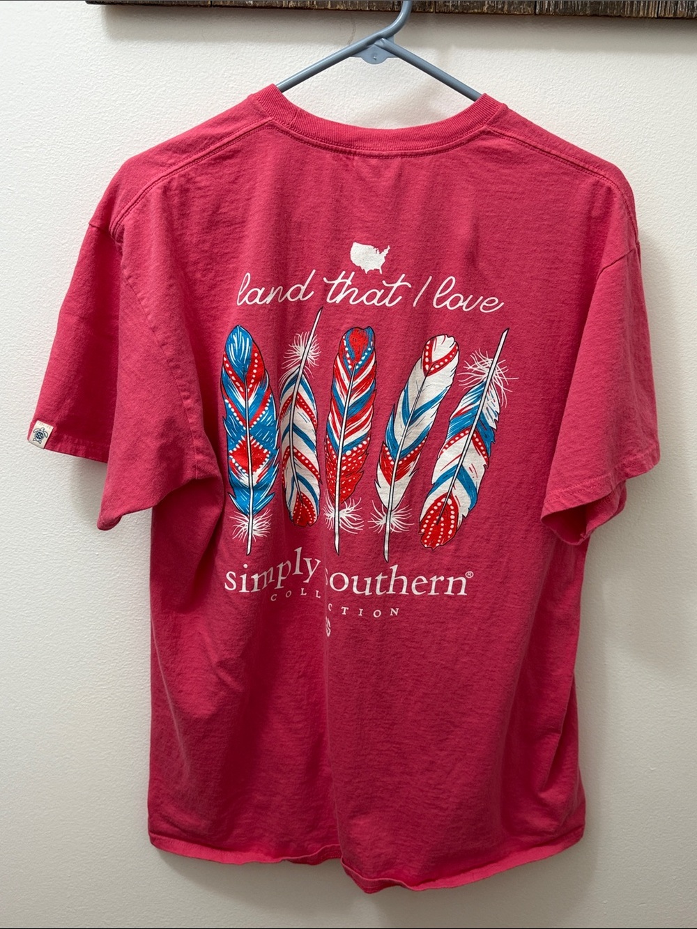 Simply Southern Red Short-Sleeve Tee with Patriotic Feather Graphic
